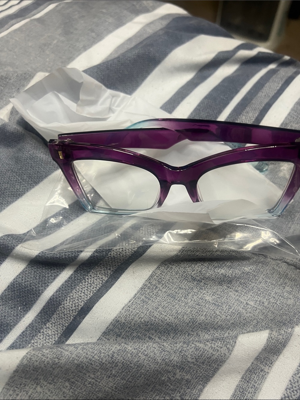 Purple Gradient Cat-Eye  Glasses for Women